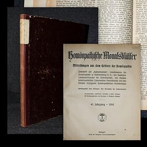 "Homöopathische Monatsblätter. Mitteilungen aus dem Gebiete der Homöopathie. 41. Jahrgang (1916)....