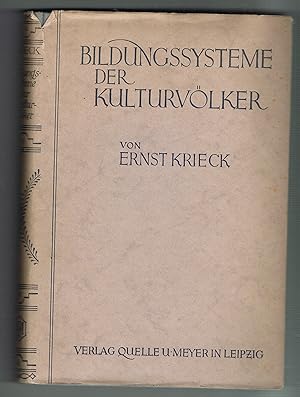 Bild des Verkufers fr Bildungssysteme der Kulturvlker zum Verkauf von Rieger Versandantiquariat