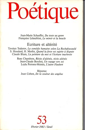 POETIQUE Nr. 53, Revue de théorie et d'analyse littéraires
