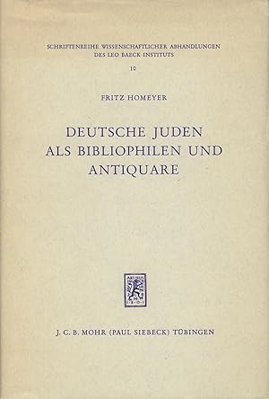 Immagine del venditore per Deutsche Juden als Bibliophilen und Antiquare. venduto da Antiquariat Les-art