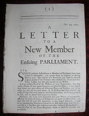 A Letter to a New Member of the Ensuing Parliament