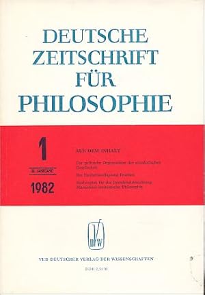 Seller image for Deutsche Zeitschrift fr Philosophie. 30. Jg., Heft 1, 1982. Mit Brigitte Winterfeldt und Ingrid Hoppe. for sale by Fundus-Online GbR Borkert Schwarz Zerfa