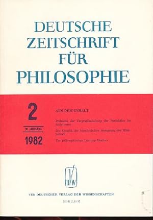 Seller image for Deutsche Zeitschrift fr Philosophie. 30. Jg., Heft 2, 1982. Mit Brigitte Winterfeldt und Ingrid Hoppe. for sale by Fundus-Online GbR Borkert Schwarz Zerfa