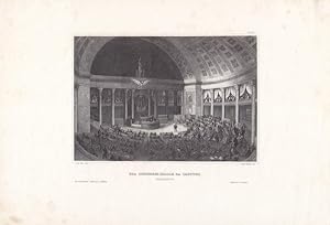 Der Kongress, Die Congress Halle im Capitol Washington. Stahlstich 1851 von John Poppel. Blattgrö...