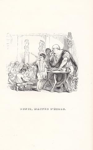 Der Lehrer. Denya, maitre d ecole. Holzschnitt von Grandville (1803 - 1847) um 1840. Blattgröße: ...