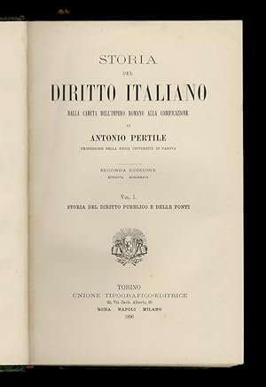 Storia del diritto italiano dalla caduta dell'Impero romano alla codificazione. Seconda edizione.