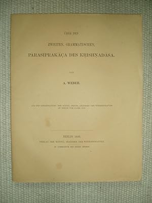 Seller image for ber den zweiten grammatischen Parasiprakaca des Krishnadasa for sale by Expatriate Bookshop of Denmark