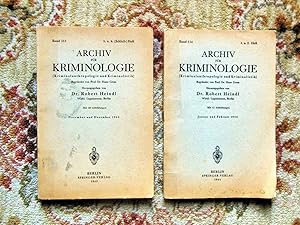 2 GERMAN CRIMINOLOGY BOOKLETS - ARCHIV FÜR KRIMINOLOGIE - Illustrated 1943-1944