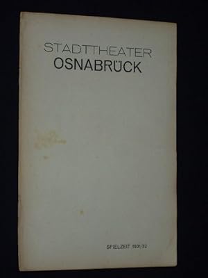 Bild des Verkufers fr Programmheft Stadttheater Osnabrck 1931/32. FIGAROS HOCHZEIT nach Beaumarchais von Da Ponte, Mozart (Musik). Insz.: Bozo Miler, musikal. Ltg.: Dr. Fritz Berend, Bhnenbild: Heinz Dahm, Kostme: Kte Friedhelm. Mit Hugo Schfer, Haidi Heitmann, Rita Weise, Heinz Zutavern, Kaete Schleyn, Ellen Bergmann, Gertrud Biedermann, Erich Kuhn zum Verkauf von Fast alles Theater! Antiquariat fr die darstellenden Knste