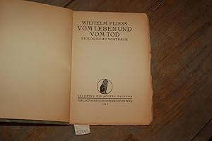 Seller image for Vom Leben und vom Tod Biologische Vortrge for sale by Windau Antiquariat