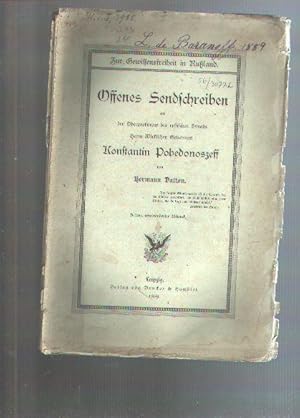 Seller image for Zur Gewissensfreiheit Offenes Sendschreiben an den Oberprokureur des russischen Synods Herrn wirklichen Geheimrat Konstantin Pobedonoszeff for sale by Windau Antiquariat