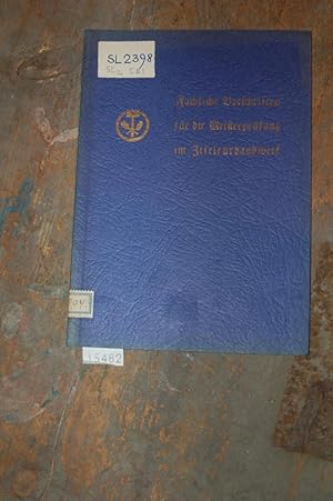 Bild des Verkufers fr Fachliche Vorschriften fr die Meisterprfung im Ziseleurhandwerk zum Verkauf von Windau Antiquariat