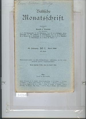 Seller image for Baltische Monatsschrift Heft 4 49. Band for sale by Windau Antiquariat