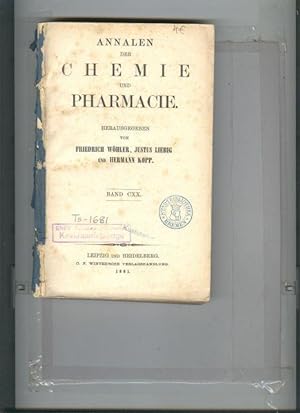 Bild des Verkufers fr Annalen der Chemie und Pharmacie Band 120 in 3 Heften zum Verkauf von Windau Antiquariat