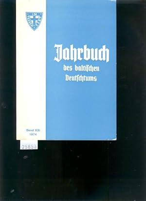 Bild des Verkufers fr Jahrbuch des baltischen Deutschtums 1974 zum Verkauf von Windau Antiquariat