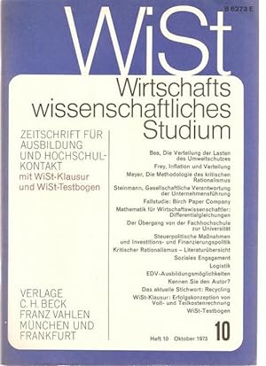 WiSt Heft 10 Oktober1973 - Wirtschaftswissenschaftliches Studium Zeitschrift für Ausbildung und H...