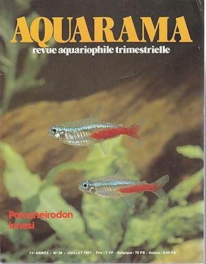 Aquarama, revue aquariophile trimestrielle. no39 juillet 1977