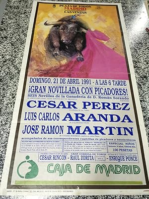 PLAZA DE TOROS MADRID LAS VENTAS - Gran novillada con picadores - Domingo, 21 de Abril de 1991