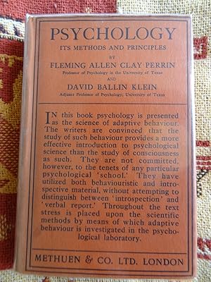 Seller image for PSYCHOLOGY Its Methods and Principles for sale by Douglas Books