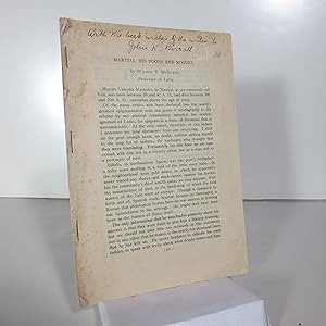 Bild des Verkufers fr Martial, His Fools and Rogues (Signed) zum Verkauf von Shelley and Son Books (IOBA)