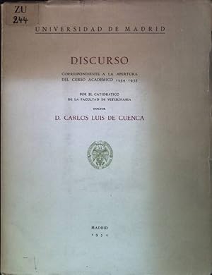 Imagen del vendedor de Discurso: correspondiente a la apertura del curso academico 1954-1955 a la venta por books4less (Versandantiquariat Petra Gros GmbH & Co. KG)