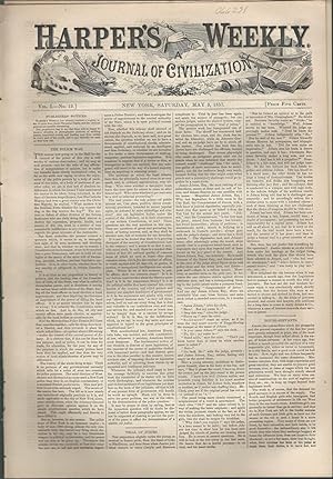 Seller image for Harper's Weekly: Journal of Civilization: Vol. 1, No. 19: May 9, 1857 for sale by Dorley House Books, Inc.