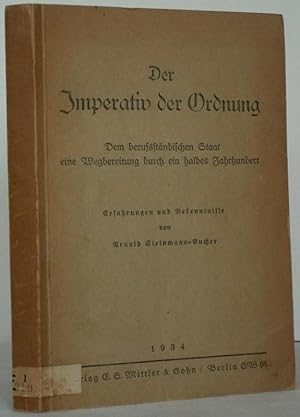 Imagen del vendedor de Der Imperativ der Ordnung a la venta por Steffen Gnther - Versandantiquariat