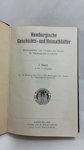 Mittheilungen des Vereins für Hamburgische Geschichte. 1877 - 1928. Jhrg. 1-44