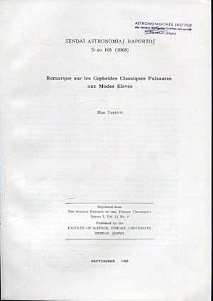 Immagine del venditore per Remarque sur les Cepheides Classiques Pulsantes aux Modes Eleves. venduto da Antiquariat am Flughafen