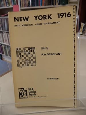 The Rice Memorial Chess Tournament New York, 1916