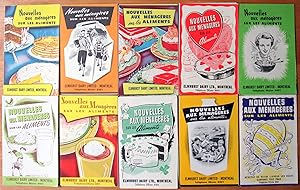 Lot of Ten Pamphlets Nouvelles Aux Menageres Sur les Aliments. (News for Housewives On Cooking).