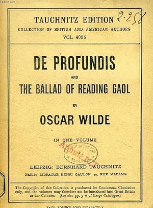 Imagen del vendedor de DE PROFUNDIS, AND THE BALLAD OF READING GAOL (COLLECTION OF BRITISH AND AMERICAN AUTHORS, VOL. 4056) a la venta por Le-Livre