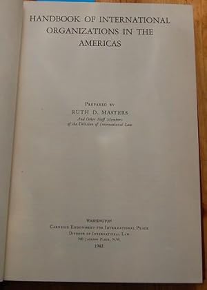 Immagine del venditore per Handbook of International Organizations in the Americas. venduto da Kunstantiquariat Rolf Brehmer