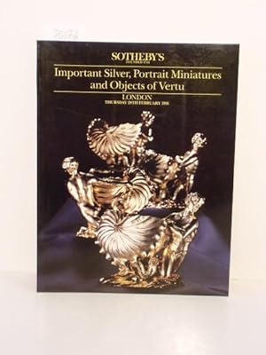 Bild des Verkufers fr Important Silver, Portrait Miniatures and Objects of Vertu. Sale 28.02.1991, ref. `Archibald`. zum Verkauf von Kunstantiquariat Rolf Brehmer