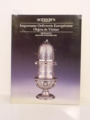 Bild des Verkufers fr Importante Argenterie Europenne, Objets de Vitrine. Vente// Sale 09.12.1990, ref. `Fauveau`. zum Verkauf von Kunstantiquariat Rolf Brehmer