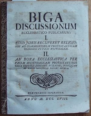 Biga Discussionum Ecclesiastico-Publicarum: I. Quid iuris recuperet religiosus ad communionem pro...