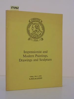 Bild des Verkufers fr Impressionist and Modern Paintings, Drawings and Sculpture. The Properties of E. Kanzler, G. R. Kennerley, S. Charles Lewsen, A. Sichel Morales, Viscount Redcliffe, a.o., Sale London, 5.7.1974. zum Verkauf von Kunstantiquariat Rolf Brehmer