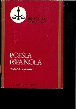 Imagen del vendedor de POESIA ESPAOLA (SIGLO XVIII-XIX) a la venta por Papel y Letras