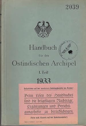 Handbuch für den Ostindischen Archipel. 1. Teil: Südwest- und Ostküst Sumatras, Sunda-Straße, wes...