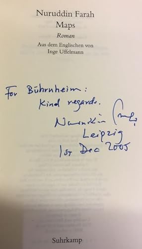 Bild des Verkufers fr Maps. - signiert, Widmungsexemplar, Erstausgabe Roman. st 3630. zum Verkauf von Bhrnheims Literatursalon GmbH