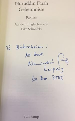 Bild des Verkufers fr Geheimnisse. - signiert, Widmungsexemplar, Erstausgabe Roman. zum Verkauf von Bhrnheims Literatursalon GmbH