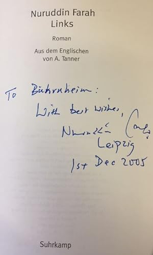 Imagen del vendedor de Links. - signiert, Widmungsexemplar, Erstausgabe Roman. a la venta por Bhrnheims Literatursalon GmbH
