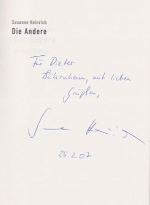 Bild des Verkufers fr Die Andere.- signiert, Widmungsexemplar, Erstausgabe Roman. zum Verkauf von Bhrnheims Literatursalon GmbH