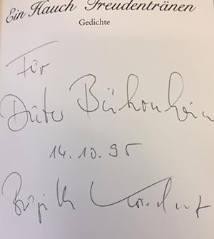 Bild des Verkufers fr Ein Hauch Freudentrnen.- signiert, Widmungsexemplar, Erstausgabe Gedichte. zum Verkauf von Bhrnheims Literatursalon GmbH