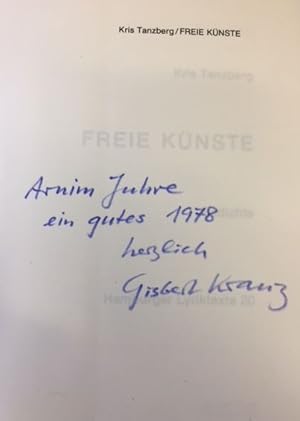 Bild des Verkufers fr Freie Knste.- signiert, Widmungsexemplar, Erstausgabe Gedichte. Hamburger Lyriktexte. Bd. 20. zum Verkauf von Bhrnheims Literatursalon GmbH