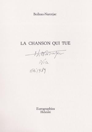 Seller image for La chanson qui tue.- signiert, Erstausgabe Auteurs de Romans Policiers en Editions Limites et Signes, 10. for sale by Bhrnheims Literatursalon GmbH