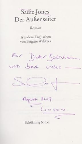 Seller image for Der Auenseiter - signiert, Erstausgabe Roman., for sale by Bhrnheims Literatursalon GmbH