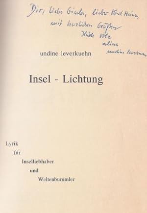 Bild des Verkufers fr Insel-Lichtung. Lyrik. zum Verkauf von Bhrnheims Literatursalon GmbH