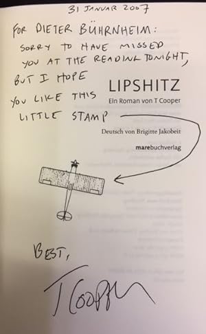 Bild des Verkufers fr Lipshitz. - signiert, Widmungsexemplar Roman. zum Verkauf von Bhrnheims Literatursalon GmbH