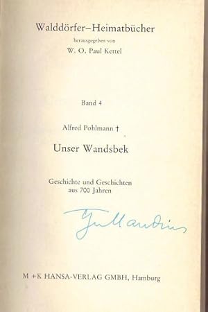 Bild des Verkufers fr Unser Wandsbek. Geschichte und Geschichten aus sieben Jahrhunderten. zum Verkauf von Bhrnheims Literatursalon GmbH